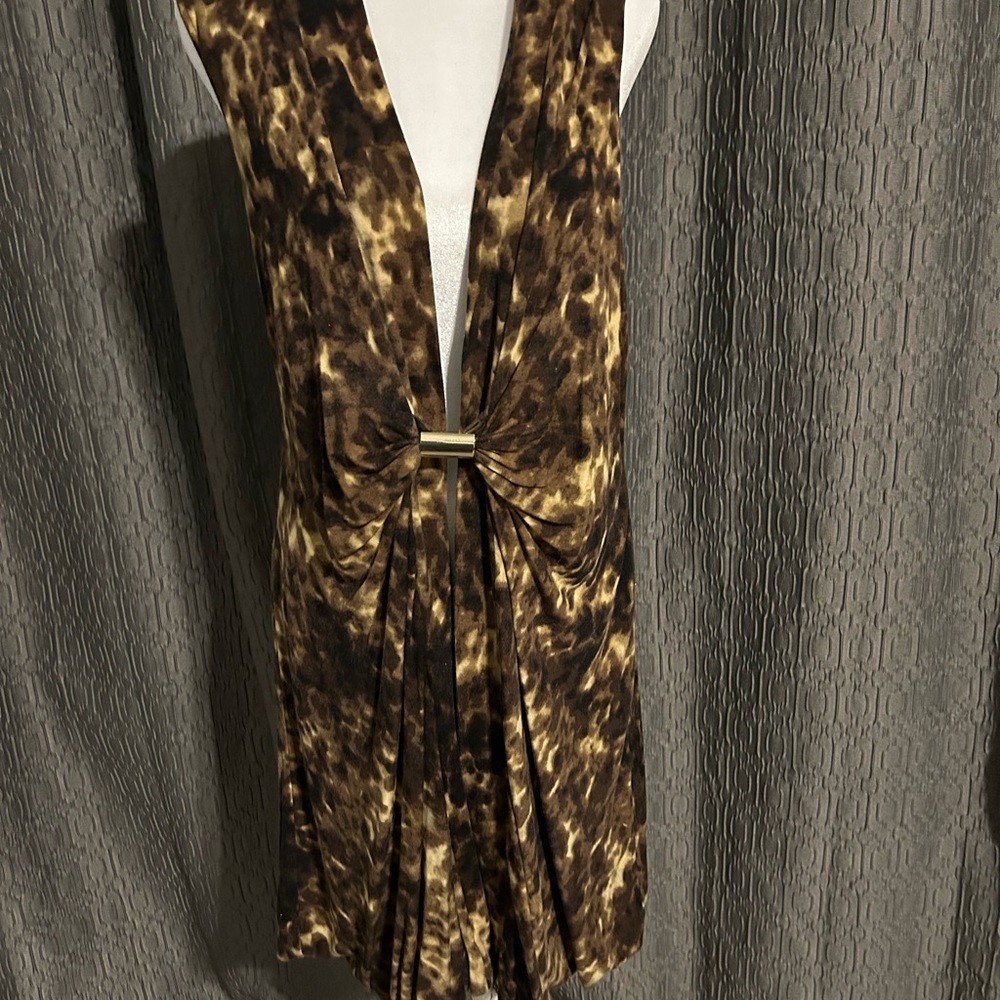 Adrienne Vittadini Brown Animal Print Garment